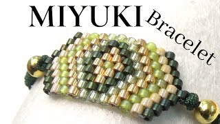 Miyuki Bracelet with Brick Stitch  Easy Technique for beginners [upl. by Lennad]