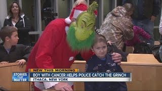 Boy with cancer helps police catch The Grinch [upl. by Marna]