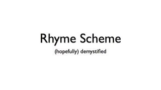 How to find a Rhyme Scheme [upl. by Ariahaj]