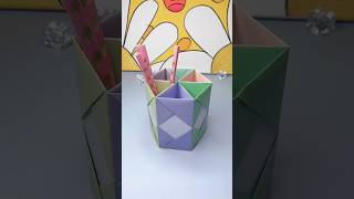 How to make pen and pencil stand with paper diy penholder craft easy paper craft ideas penholder [upl. by Arihsaj]