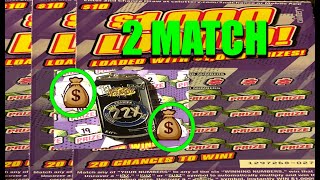 TWO MATCH 1K LOADED CALIFORNIA LOTTERY SCRATCH OFF [upl. by Dlanod]