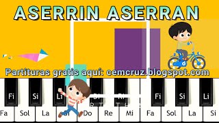 ASERRIN ASERRAN  PIANO TUTORIAL  PARTITURA [upl. by Srini]