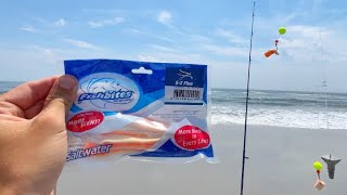 Catching Plenty of Fish off the Beach with Fishbites Artificial Bait [upl. by Htezzil417]