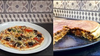 Marre de cuisiner Réalisez 3 en 1 avec la même pâte 2 Pains farcis et Pizza cuisson à la poêle [upl. by Hayyim32]