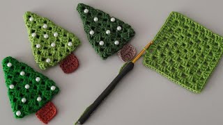 🎄10 Minute Cute Crochet Granny Square Christmas Tree Hack  Easy Crochet Christmas Ornaments [upl. by Arol]