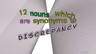 discrepancy  12 nouns with the meaning of discrepancy sentence examples [upl. by Aiuqet]