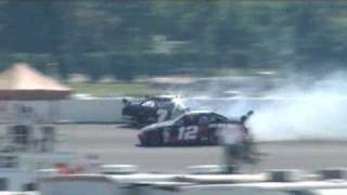 2009 Pennsylvania 500  David Stremme vs Robby Gordon [upl. by Latsirk]