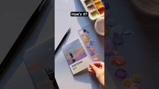 Pantone card challenge Day 6🩵 art artshorts arttutorial pantone gouache trending artpro [upl. by Carmelo533]