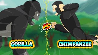 Gorilla vs Chimpanzee  Gorilla vs Animals Level Challenge S1  Animal Animation [upl. by Borlow]