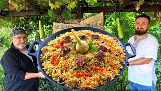 PLOV RECIPE Traditional Uzbek Pilaf with Meat Outdoor Cooking [upl. by Grimonia474]