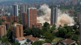 DRONE IMAGES Colombia demolishes former Escobar fortress [upl. by Clayton]