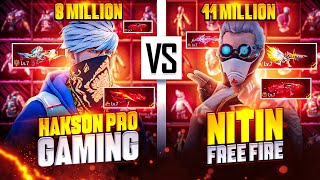 Nitin free fire vs Hakson Pro Gaming 😦Biggest Gun Collection verses in free fire  Hakson Official [upl. by Atteiram645]