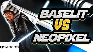 Lightsaber comparison  Baselit vs Neopixel NSaber Ahsoka SE [upl. by Anattar]