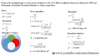 Densidad Densidad Relativa y el Peso Específico [upl. by Materi]