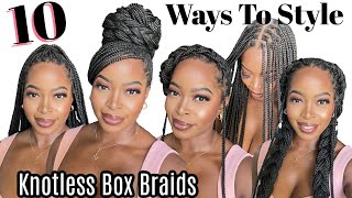 🔥 10 WAYS TO STYLE KNOTLESS BRAIDS  BOX BRAIDS  Maintenance tips  Hair growth ❤️Msnaturally Mary [upl. by Larimer482]