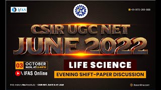 CSIR NET Answer Key 2022 Life Science Paper Discussion  CSIR NET Life Science Evening Shift 2 [upl. by Naawaj]