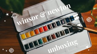 🌟Unboxing  Swatches  Winsor amp Newton Cotman 24 Half Pan Watercolors🎨 [upl. by Idnac385]