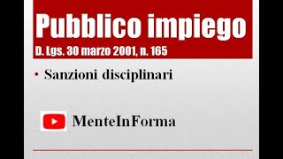 Testo Unico Pubblico Impiego D Lgs n 165 del 2001 Parte 47  sanzioni disciplinari [upl. by Durward381]