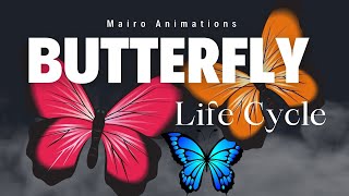 Butterfly Life Cycle  Childrens Animated Cartoon  Preschool Learning  Nursery Kids [upl. by Laitselec]