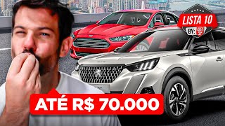 10 MELHORES CARROS até R 70 mil MELHOR CUSTO BENEFÍCIO [upl. by Tigram]