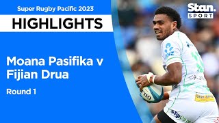 Moana Pasifika v Fijian Drua Highlights  Round 1  Super Rugby Pacific 2023 [upl. by Auoz]