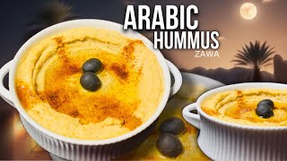 Arabic Hummus Recipe Arab cuisine ZAWA [upl. by Yattirb]