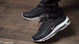 AIR MAX 97 BLACKWHITE ON FEET REVIEW [upl. by Shantee]