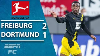 Youssoufa Moukoko goal cant save Borussia Dortmund in Freiburg loss  ESPN FC Bundesliga Highlights [upl. by Sydalg]