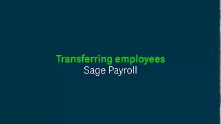 Sage Payroll Micropay  Transferring employees [upl. by Fifi]