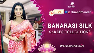 Banarasi Silk Sarees Collection  WhatsApp Number 733 733 7000  Brand Mandir LIVE [upl. by Supple530]