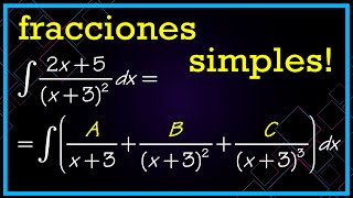 ☑️ INTEGRALES Racionales con RAÍCES Reales MÚLTIPLES ▶ Descomposición Fracciones Simples o Parciales [upl. by Retsam]