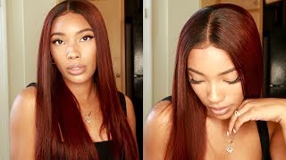 Black to Red Hair No PreBleaching ft WowAfrican Yaki Straight 360 [upl. by Enyamrahs]