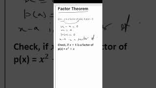 Factor Theorem Part 1  POLYNOMIAL  CLASS 9  9th  exam basicmath education mathematics [upl. by Johansen112]