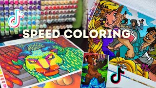 Speed coloring Disney mystères  Tiktok compilation [upl. by Ohploda211]