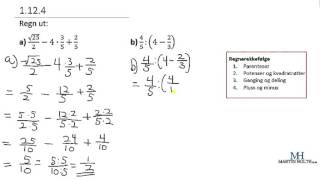 Matematikk 1P  Prøveoppgaver  Regnerekkefølge  1124 [upl. by Lunseth]