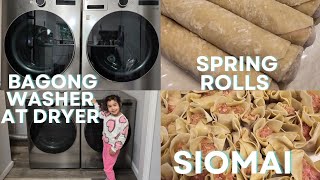 BAGONG BUHAY SA AMERIKA  BAGONG WASHER AT DRYER  GUMAWA AKO NG SPRING ROLLS AT SIOMAI usa [upl. by Rednave]