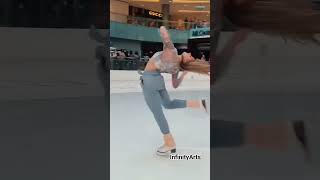 Cute girl dance on ice  Figure skating dance  Spins on skates dance infinityarts [upl. by Schaaff]