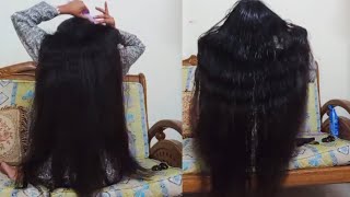 best long hair oiling combing and braiding video on YouTube [upl. by Euqimod443]