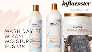 MIZANI MOISTURE FUSION REVIEW  4C HAIR WASH DAY ROUTINE  INFLUENSTER VOXBOX NATURALLYTANYA89 [upl. by Anaerdna373]