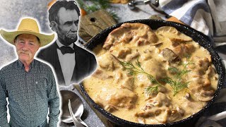 Making President Lincolns Favorite Meal  Chicken Fricassee [upl. by Humo]