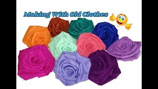 Rose flowers making with waste clothes [upl. by Israel]