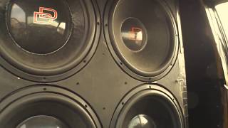 4 Subwoofers Burping 158db  Esewines Walled Off 15quot Digital Designs Crazy LOUD SPL Car Audio [upl. by Archaimbaud]