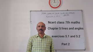 ncert class 7th maths chapter 5 lines and angles exercises 51 and 52 part 2 [upl. by Ithnan]