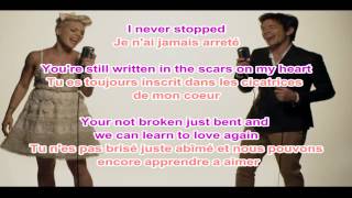 Pink  Just Give Me a Reason LYRICS  traduction francaise [upl. by Akerdnuhs]