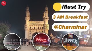 Must try 3am Breakfast near Charminar Nayab hotel Nimrah hotel and cafe niloufer food foodies [upl. by Bohun]