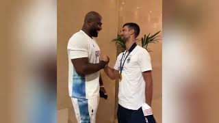 Novak Djokovic and Teddy Riner both GOLD Olympic Medalists [upl. by Oiraved]