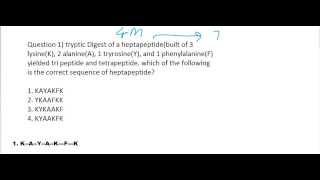 Trypsin digestion question 1 [upl. by Ettigirb633]