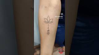 Unalome Lotus Tattoo tattoo tattoomediaink tattoink tattooideas tatttoo inkloverstattoo [upl. by Nadabus476]