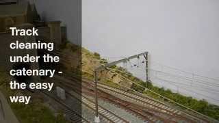 Easy model railway track cleaning under catenary wires [upl. by Faina]