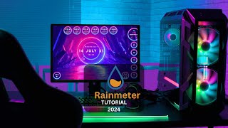 Customize Your Desktop With Rainmeter  Add Clocks System Monitors Fixed Weather Widget 2024 [upl. by Nauh410]